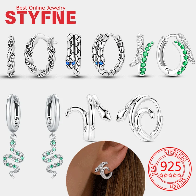 

Snake Earring for Women 925 Sterling Silver Hoop Earring Jewelry Fashion Graduation Birthday Gifts for Girls Teen
