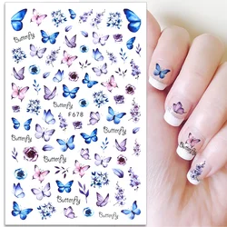 1PCS Color Butterfly Nail Sticker Nail Art Supplies 3D Flowers and Leaves Nail Art Applique Nail Art Decoration Nail Parts