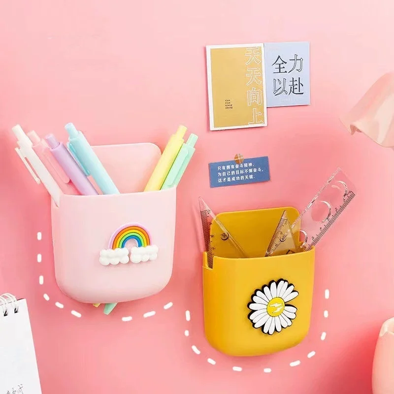 Pasting Fridge Storage Box Cans Marker Pencil Pen Holder Desk Organizer Storage Accessory Magnet Plastic Office School Supplies
