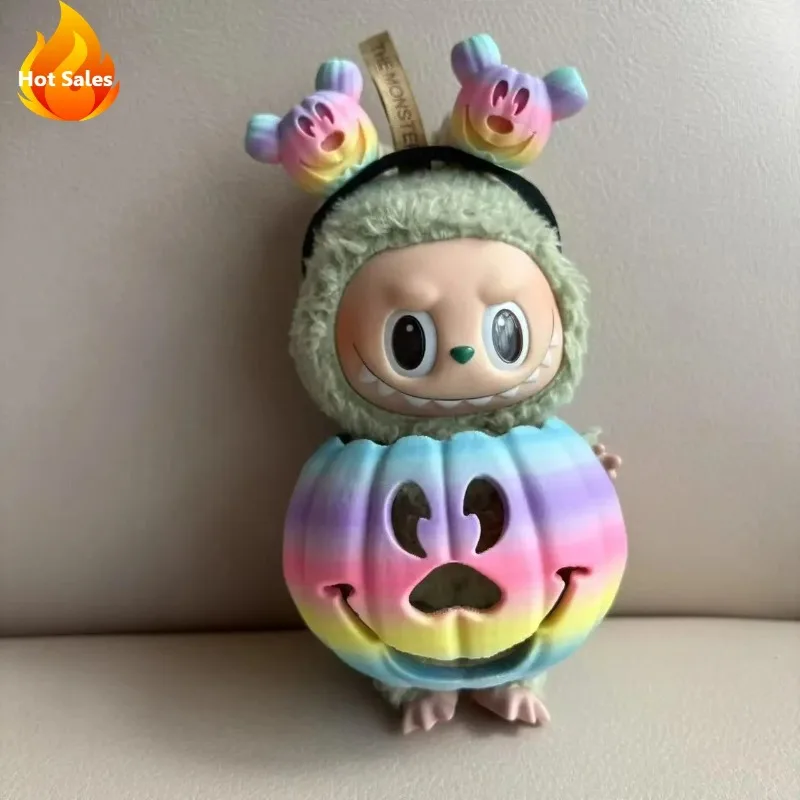 Kleidung für Labubu Halloween Farbverlauf Buntes Kürbis-Outfit-Set für 1.0 3.0 Generation Figur Sammlerstück Dekor Labubu Cosplay