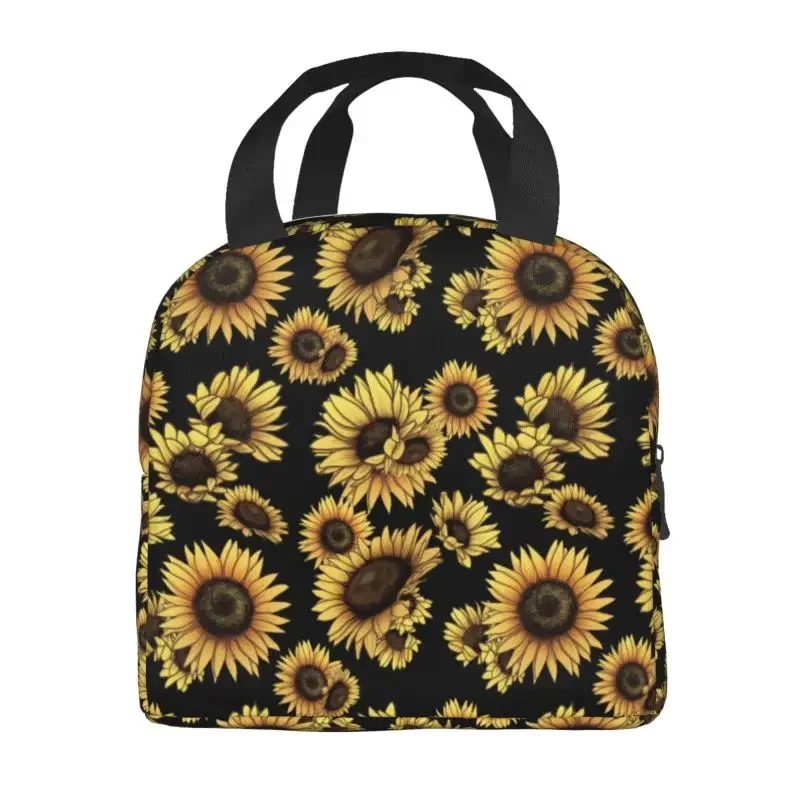 Sunflower Summer Insulated Lunch Bag for Women Leakproof Beautiful Flower Thermal Cooler Bento Box Office Work School