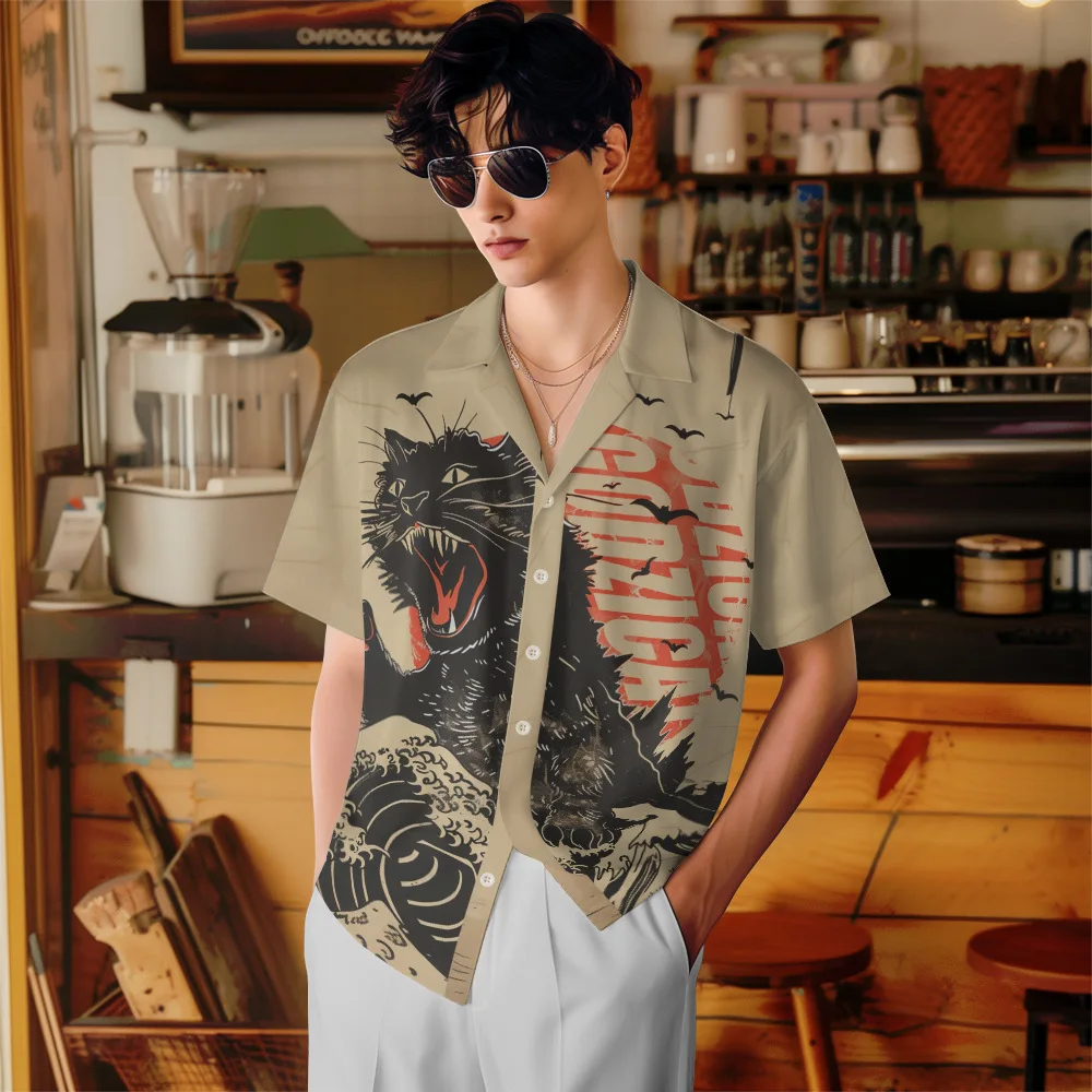 หินอ่อนหรูหราฮาวายท่องชายเสื้อ 3D พิมพ์ลําลองแขนสั้นเสื้อปุ่ม Tops ขนาดใหญ่ Unisex เสื้อผ้า