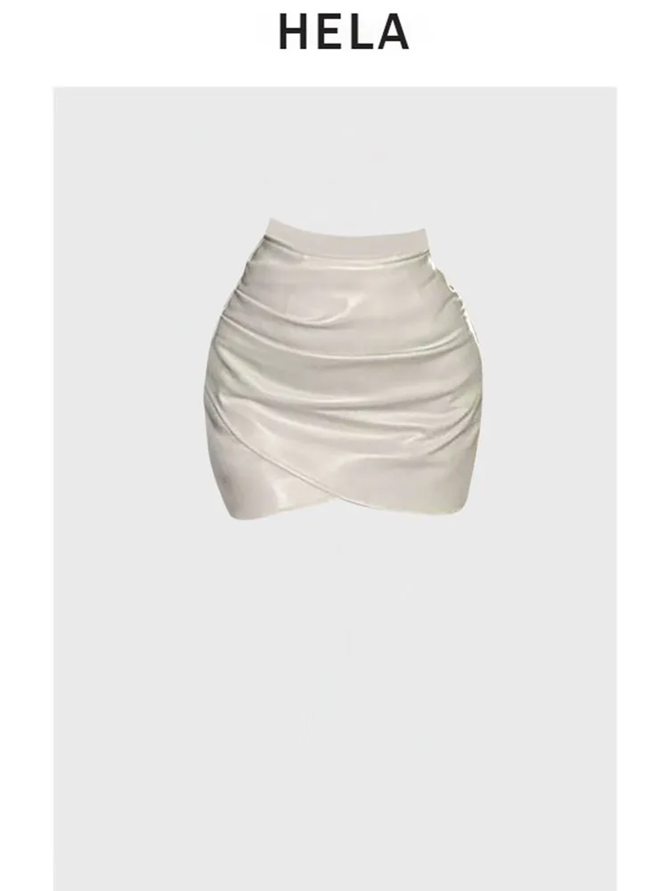 HELA Top de capa base ajustado con cuello en V para mujer, talla ande, otoño invierno 2024, conjunto de falda envolvente es...