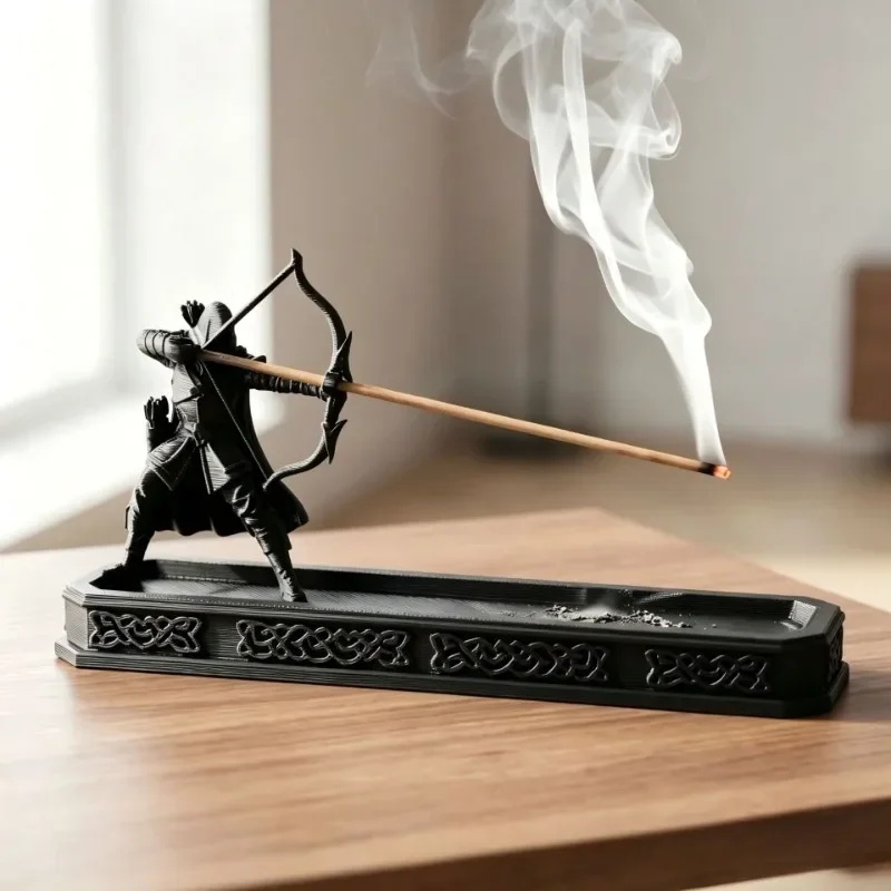 Incense Burner 3D Printed Archer Fantasy Cool Spiritual Home Decor Zen Sticks Incense Burner Holder for Living Room Bedroom