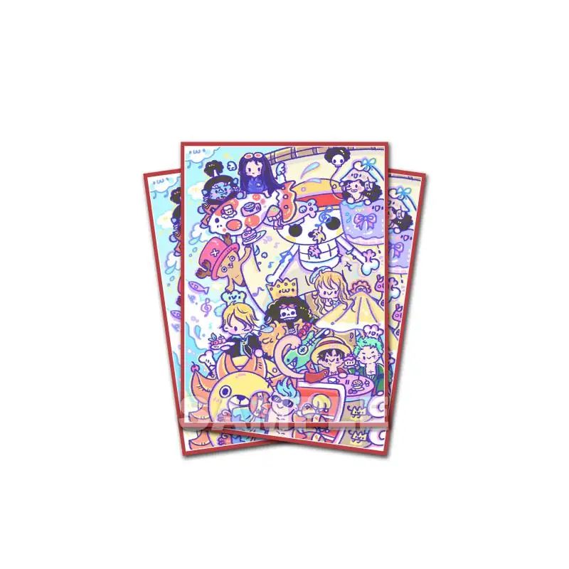 60pcs/set One piece Q-version Card Sleeve Oka Shichibukai OPCG PTCG Anime Game Collection Card Protective Cover Gift 67x92mm