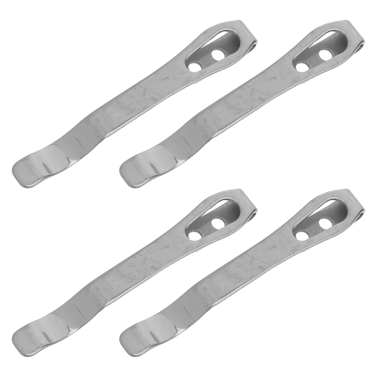 4Pcs Stainless Steel Pocket Clip Reinforced Universal DIY Knife Clip Replacement Tool Accessories for Knives Flashlights Gear