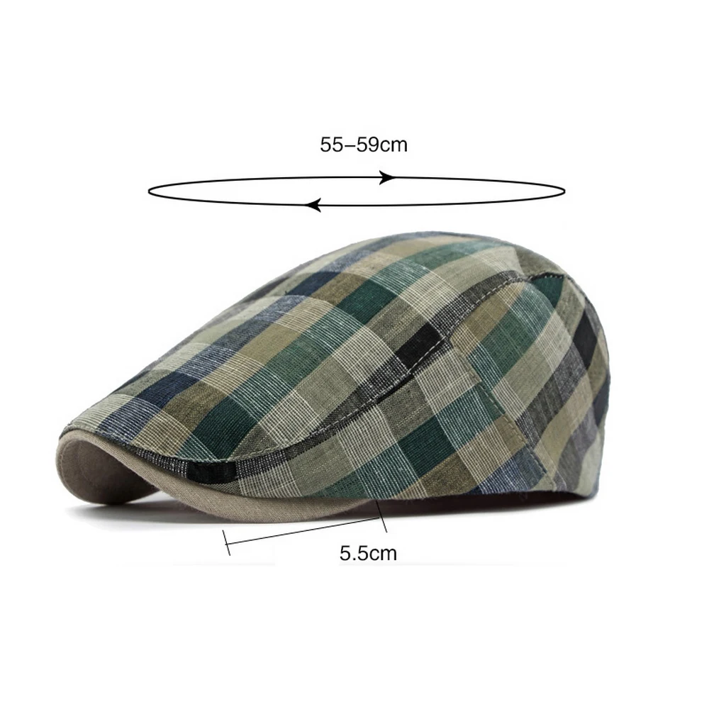 Four Seasons Men Berets Hats Cotton And Polyester 55-59cm Multicolor Plaid Newsboy Caps Classic Style BL0198