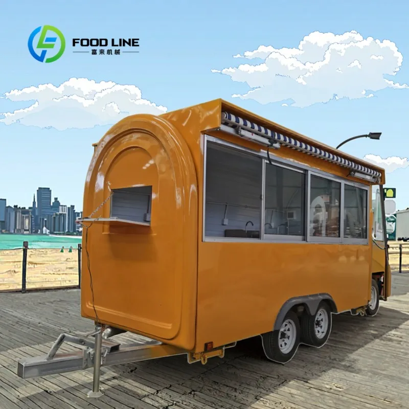 Customized size Traction mobile food trailer stainless steel kitchen coffee bar
