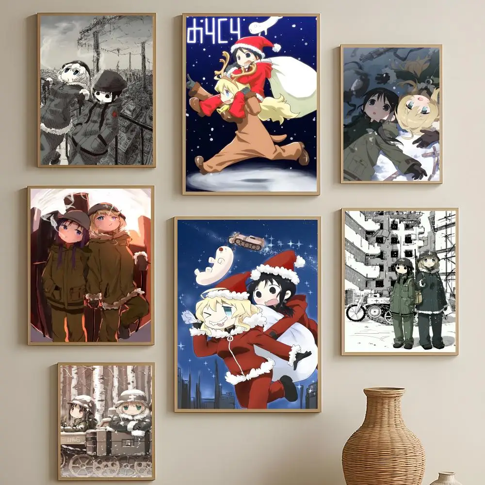 Slice Anime Girls’ Last Tour Poster HD, selbstklebende, wasserfeste Wandkunst, einfach anzubringende Dekoration für mehrere Szenen