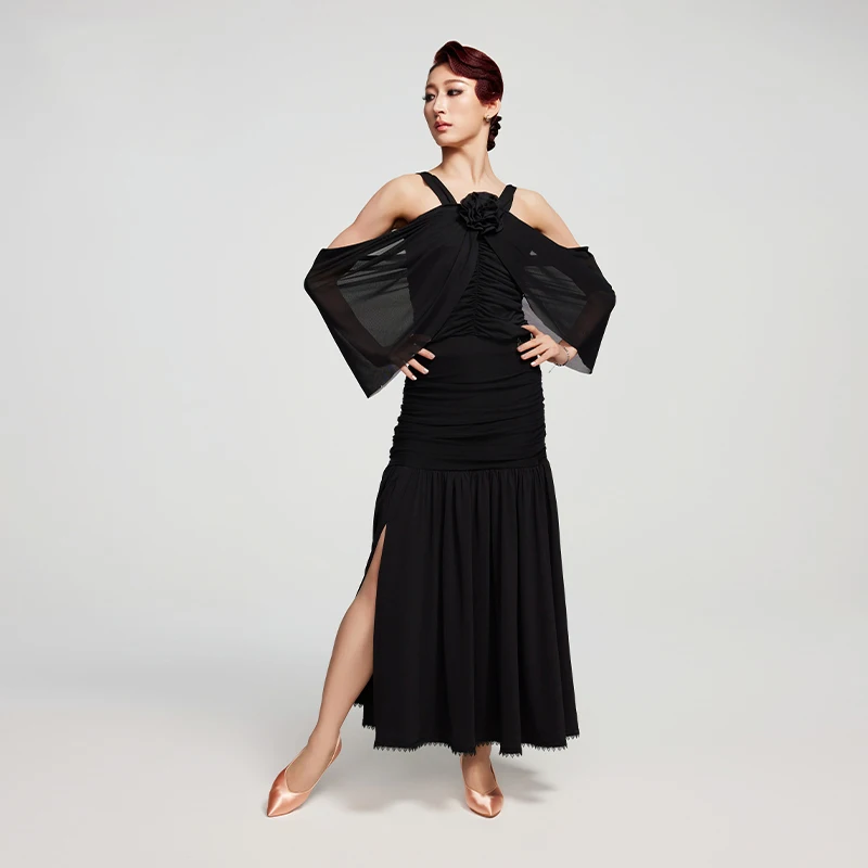 Volwassenen Moderne Dansen Jurken Onregelmatige Latin Top Lange Rok Dames Ballroom Danswedstrijd Kostuum Trainingspakken SL12570