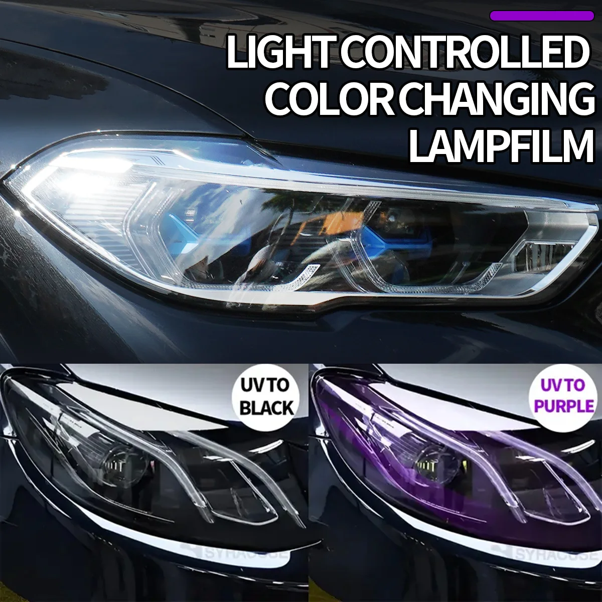 

Transparent Intelligent Light TPU Car Body Protection Film Photochromic Scratch Repair Headlight Modification Film