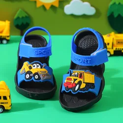 Summer Boy Shoes Kid Sandals Antiskid Baby Flat Bottom Cartoon Cute Toddler Shoes Children Outdoor Cycling Casual Sports Sandals