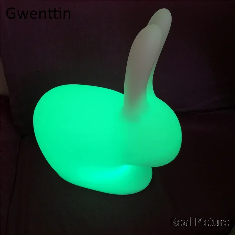 RGB 16 Colors Big Rabbit Night Light Home Decor Outdoor Lawn Lamp LED Remote Control Fixture Bedroom Bedside Chair Children Gift