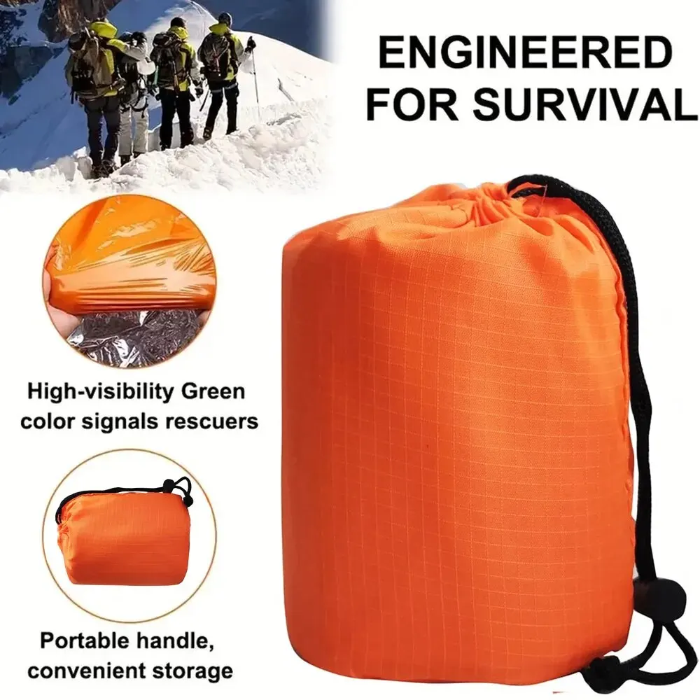 Emergency Sleeping Bag Ultra Waterproof Mylar Thermal Blankets Lightweight Survival Sleeping Bag Keep Warm for Camping Hiking