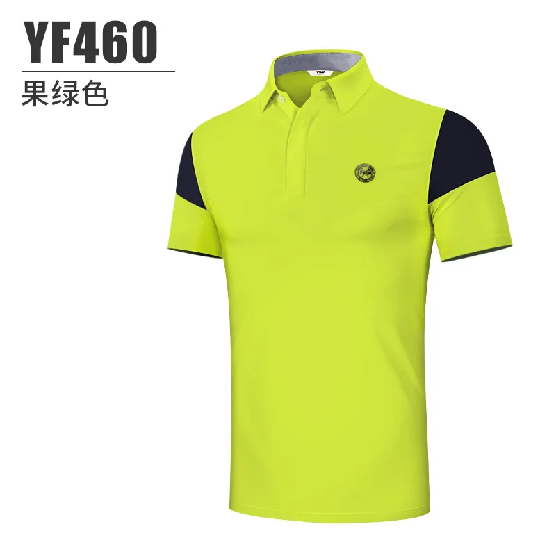 PGM Summer Men's Golf Shirts Quick-Dry Breathable Short Sleeve Tops Outdoor Sports Sweat Absorbent Golf Wear Casual M-XXL YF460