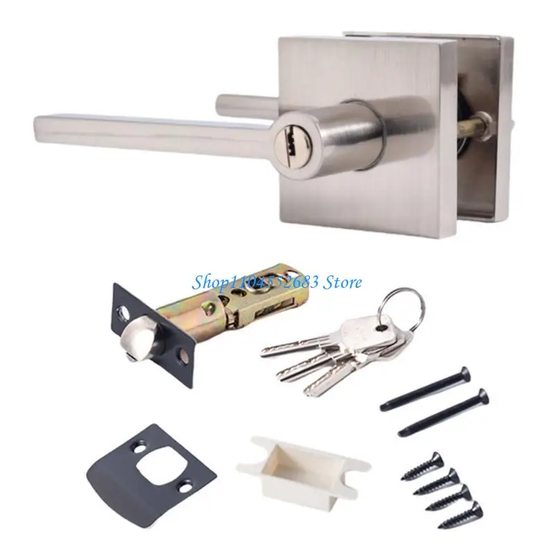 Y6gd maçaneta da porta entrada com fechadura e chave, alavanca segurança, substituição, peça hardware fechadura