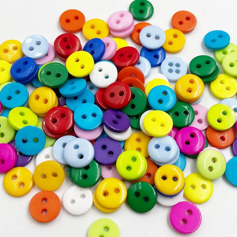 100pcs 8mm Mixed Round Resin Sewing Buttons for Scrapbooking craft Fashion Accessories PT12