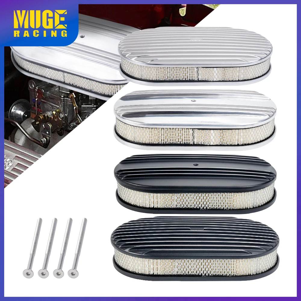 

MUGE-алюминиевый воздухоочиститель размером 15 x 2 дюйма овальный с ребрами и моющимся фильтром для карбюраторов 5 1/8 дюйма OFI198