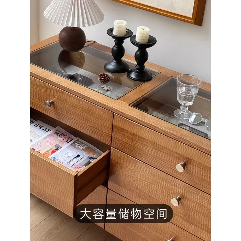 ستة أدراج عتيقة من الخشب الصلب لتخزين غرفة النوم وغرفة المعيشة #4