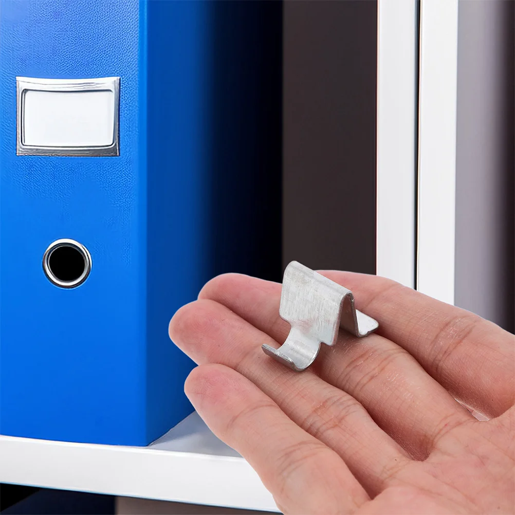 

20Pcs Office Cabinet Shelf Clips Heavy-Duty Stainless Steel Shelf Stabilizing Buckles for Wood Shelves Storage Support