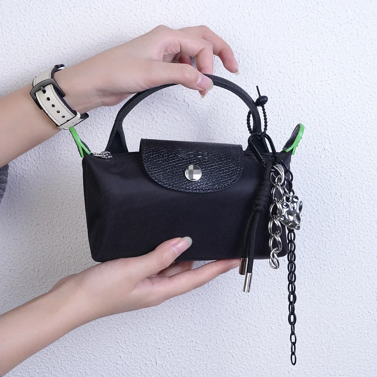 Y2K Woven Rope Keychain Korean Style Acrylic Butterfly Tassel Bag Charms DIY Woven Rope Phone Case Pendant Hanging Decorations