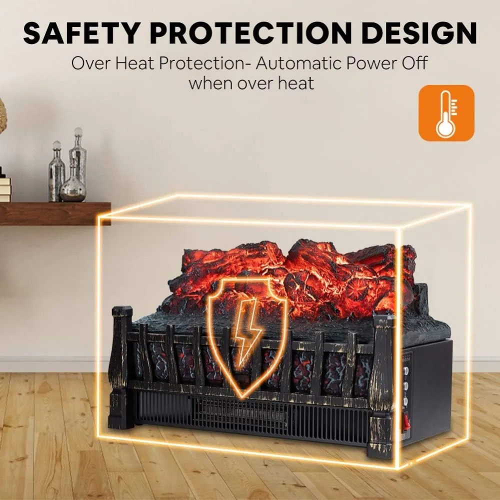 실감나는 불꽃과 촛불 효과를 가진 적외선 벽난로 히터, 8시간 타이머, 삶을 풍부하게 해주는 실내 벽난로 인서트
