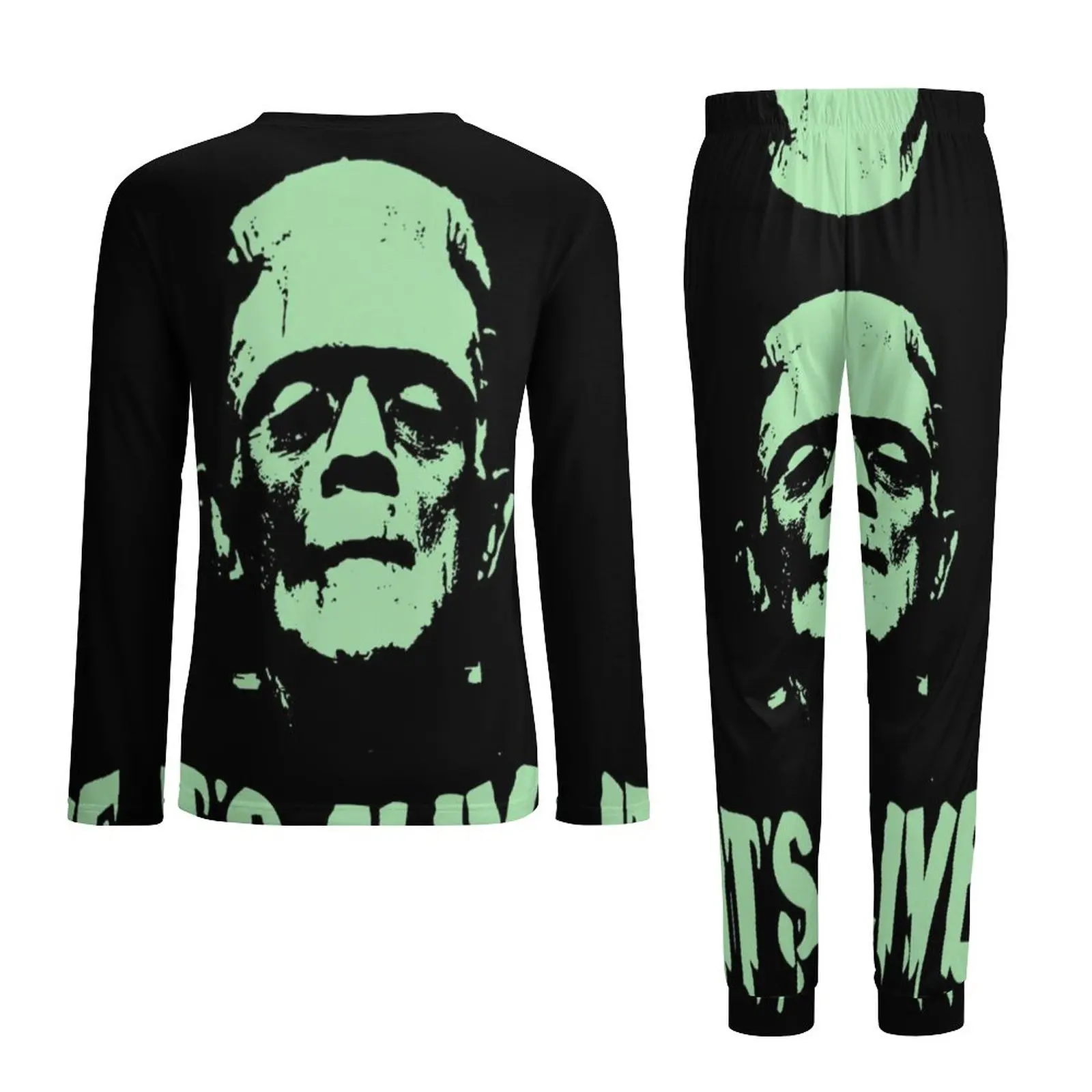 FRANKENSTEIN-Ensemble de pyjama deux pièces pour homme, vêtements de nuit chauds, manches longues, roman, décontracté, design, grande taille,
