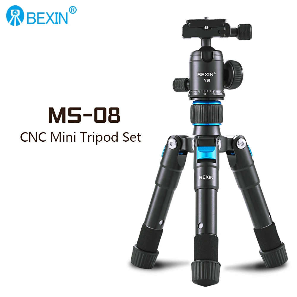 BEXIN MS08 Tripod Legs Portable Tripode Travel Camera Smartphone Holder Phone Photography Small Mini Tripod with 360° Ball Head