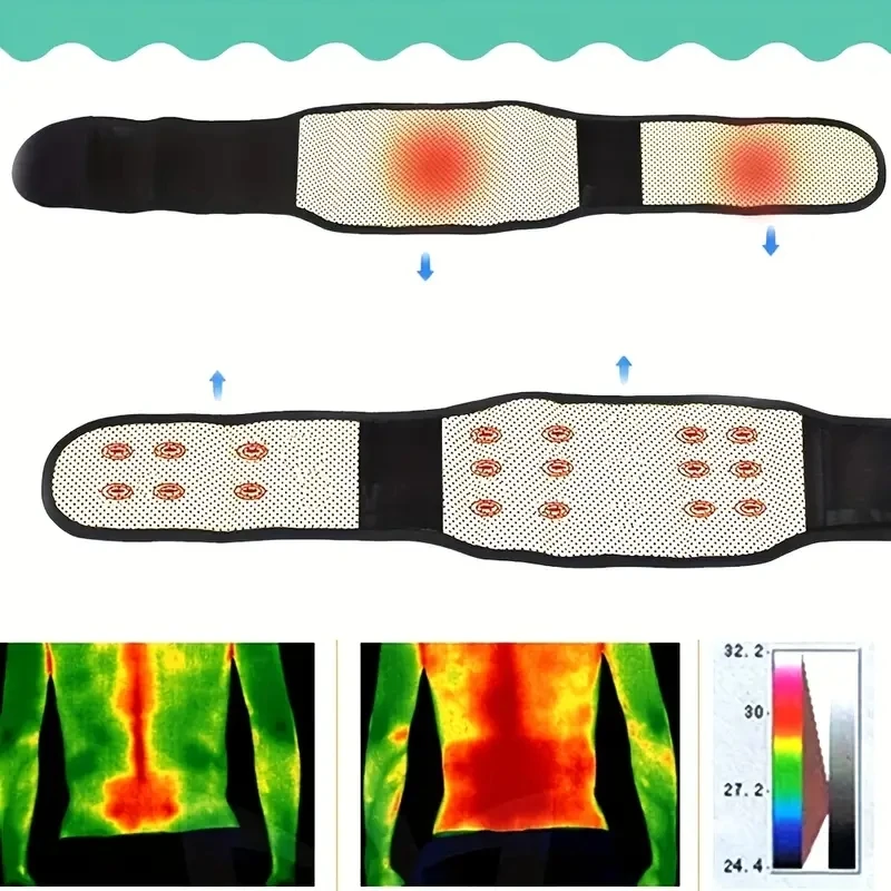 20 ímãs ajustável auto-aquecimento terapia magnética cinto de apoio de volta e cintura, cinto de massagem de cintura cinto de suporte esportivo