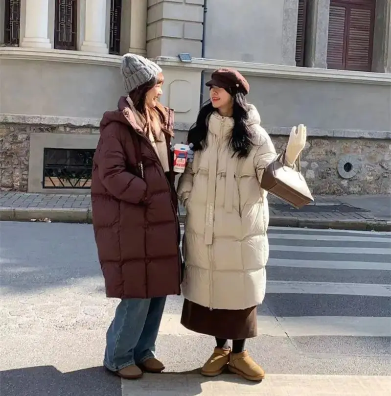 ·хо yisк ж dik kanoим sako casaco feminino de inverno quente jaqueta longa coreia oversized solto casacos com capuz feminino casual casaco longo entru