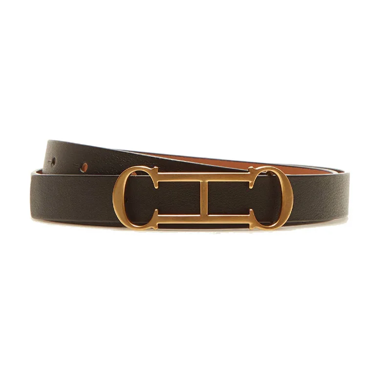 CH Womens CH Logo Metal Buckle Leather Belt Fashion Luxury Waist Strap For Jeans Dresses Daily Wear Accessory image 4