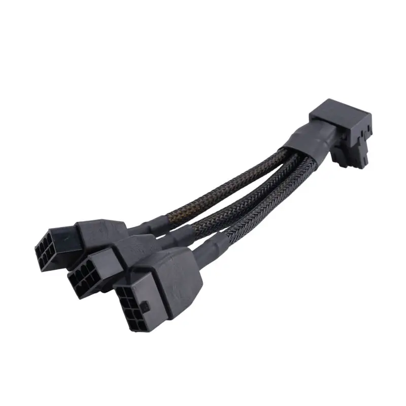 16Pin GPU Cable To 3X 8 Pin Pcie Extension - 16AWG PCIE 5.0 90 Degree Right Angle 16 Pin 12+4Pin Supply Adapter-AEF7