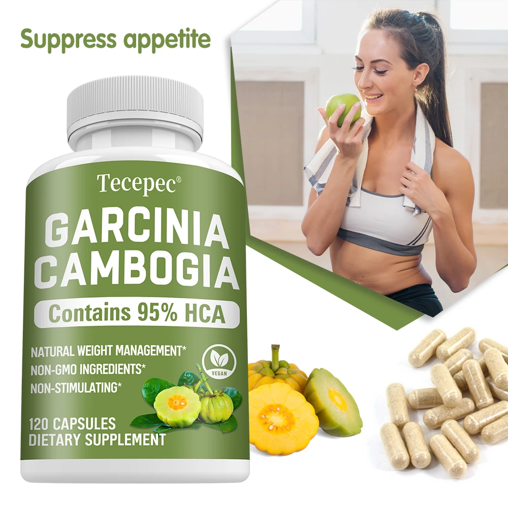 Tecepec Pure Garcinia Cambogia Natural HCA Extract, Promotes Metabolism, Replenishes Energy, Good Absorption, Non-GMO