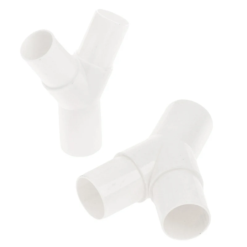 High Quality 16mm/20mm PVC Plastic Y Type Tee Fork Water Pipe Tee Drip Box Tee Joint Pipe Accessories Replacement Parts White