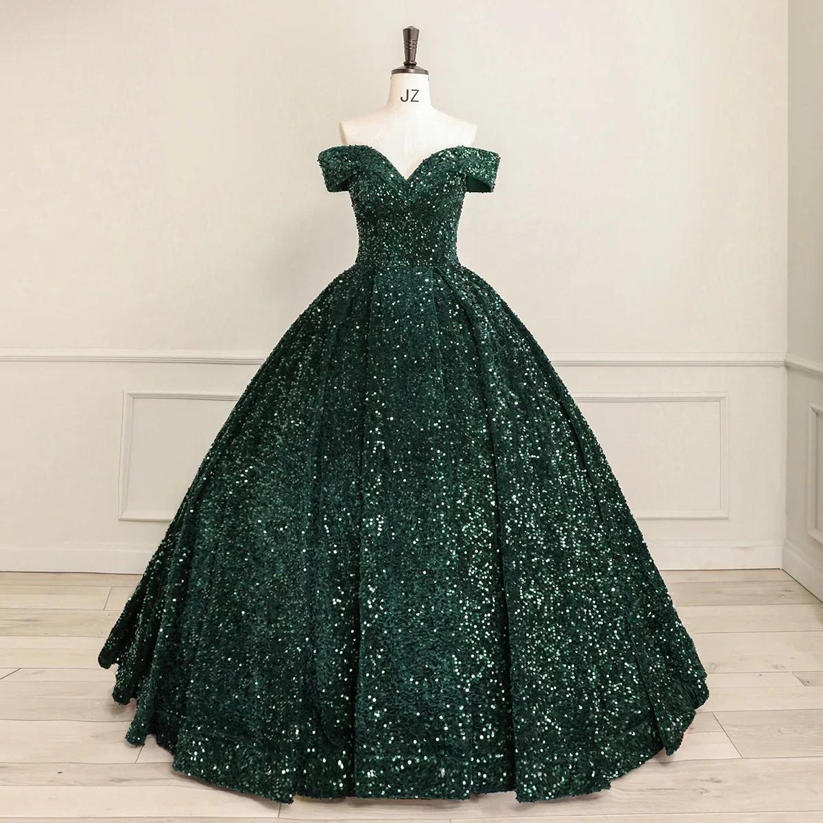 Bomaris Off-Shoulder Ball Gown Quinceanera Dresses Vestidos De 15 Anos Sparkly Sequined Princess Birthday Party Customized