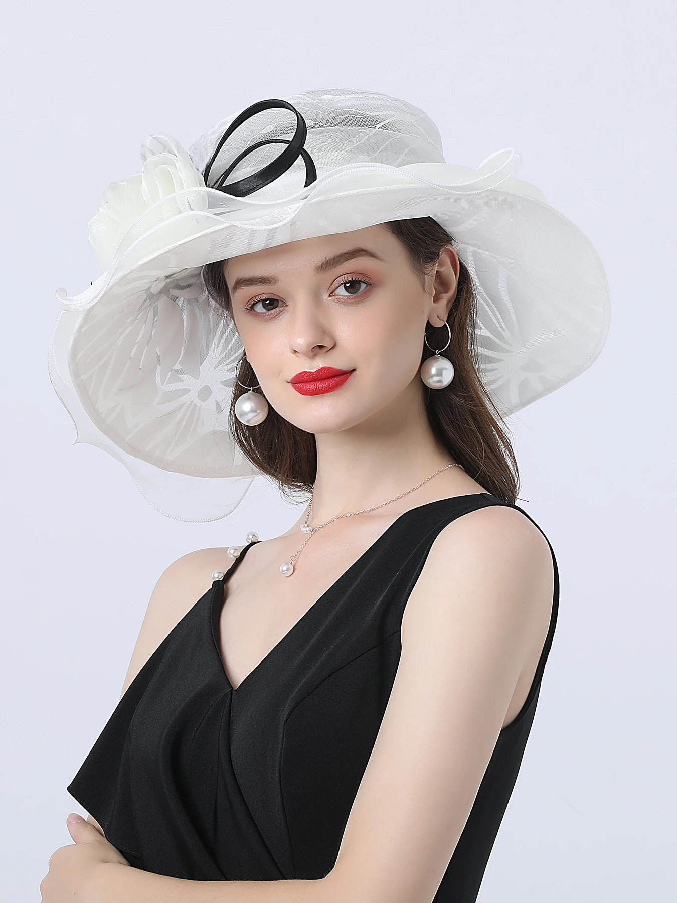 European and American fashion spring and summer organza sun hat for women travel sun protection foldable sun hat wide brim beach