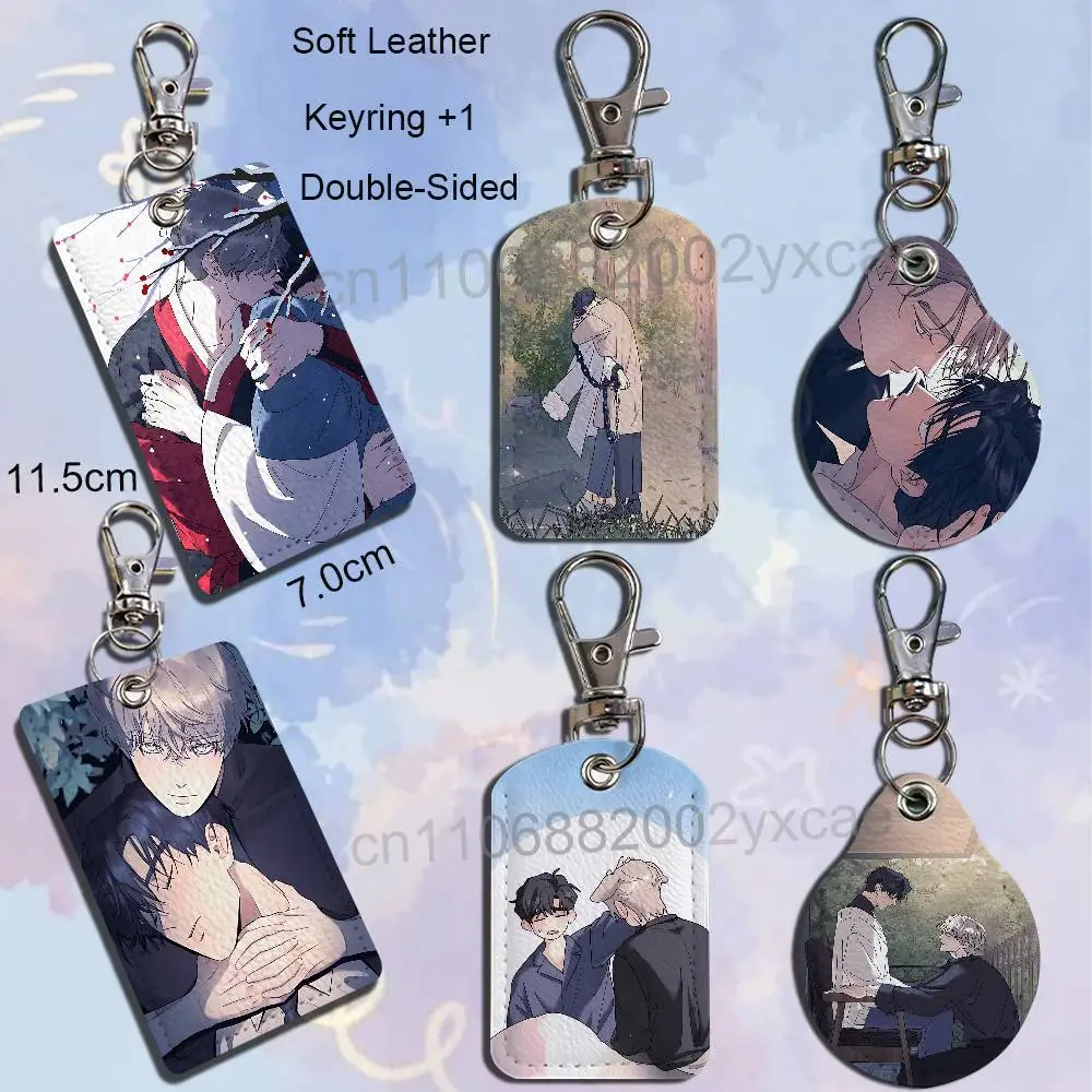 A Tree Without Roots Rectangle ID Card Case Keychain Access Card Bag Key Tag Ring Leather Card Holder Key Ring Access