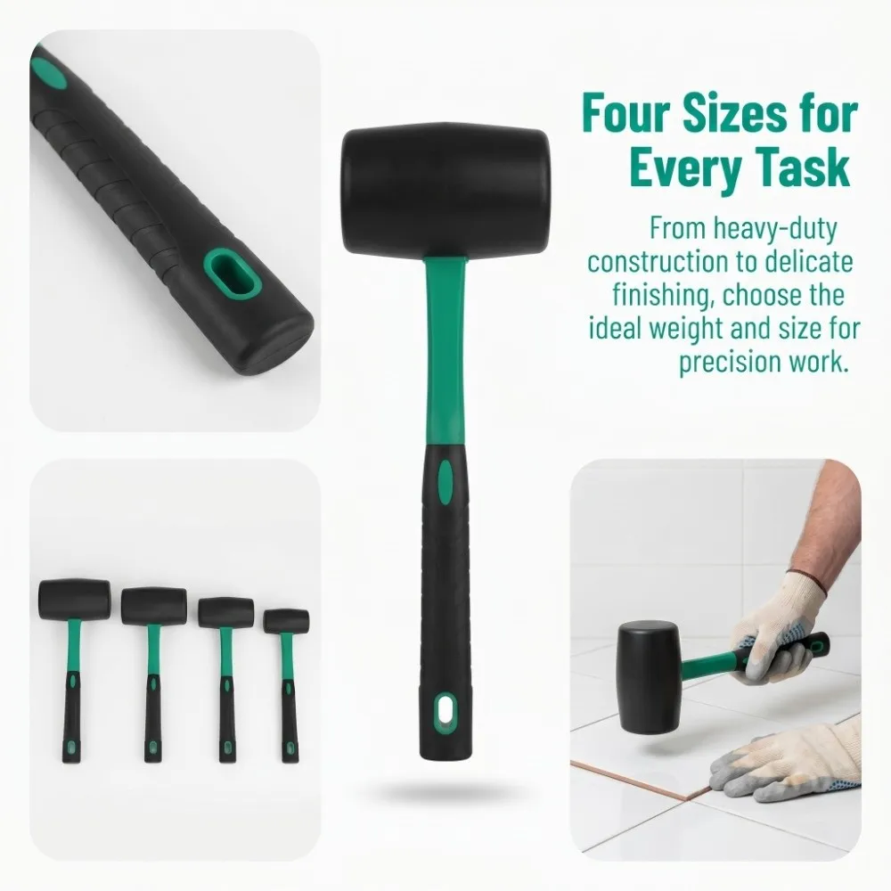 

Multi-Functional Rubber Hammer Non-Slip Handle Elastic Installation Hammer Shock Absorbing Industrial Grade Solid Rubber Hammer