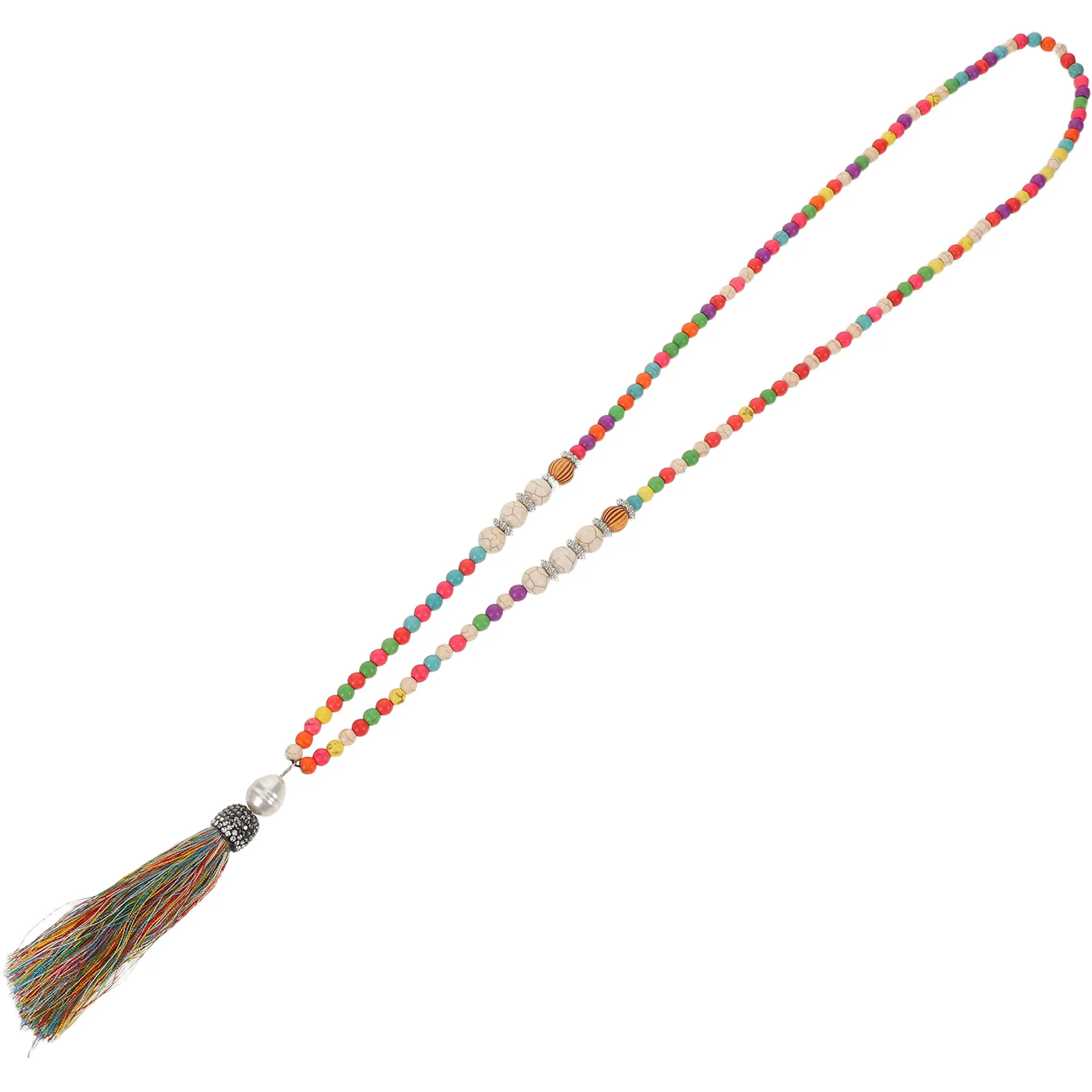 

Bohemian Beaded Necklace Women's Handmade Vintage Tassel Pendant Long Sweater Chain Summer Jewelry Bohemian Necklace for Women