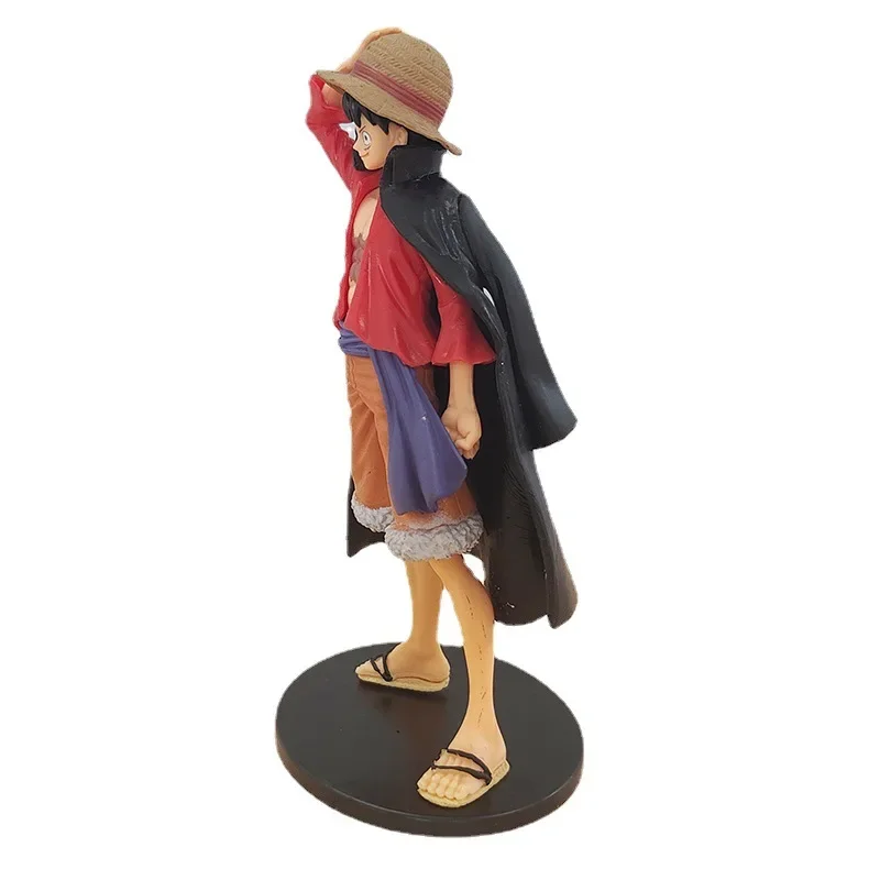 17cm figurka z kreskówki One Piece, Luffy w kapeluszu słomkowym, model z PVC, ozdoba, zabawka kolekcjonerska i prezent.