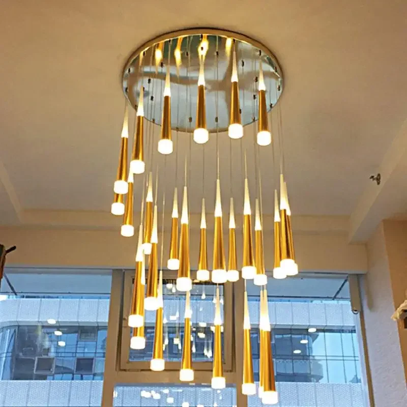Gold/Silver Aluminum LED Spiral  Long   s for Hotels Square/Oval Shape