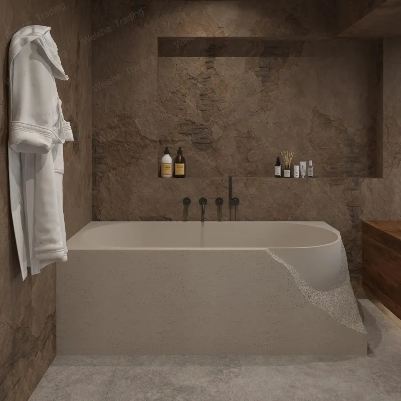Freestanding Notched Corner Bathtub 1760X860X600mm Antibacterial Ergonomic Eco Friendly Insulation For Bathroom Hotel