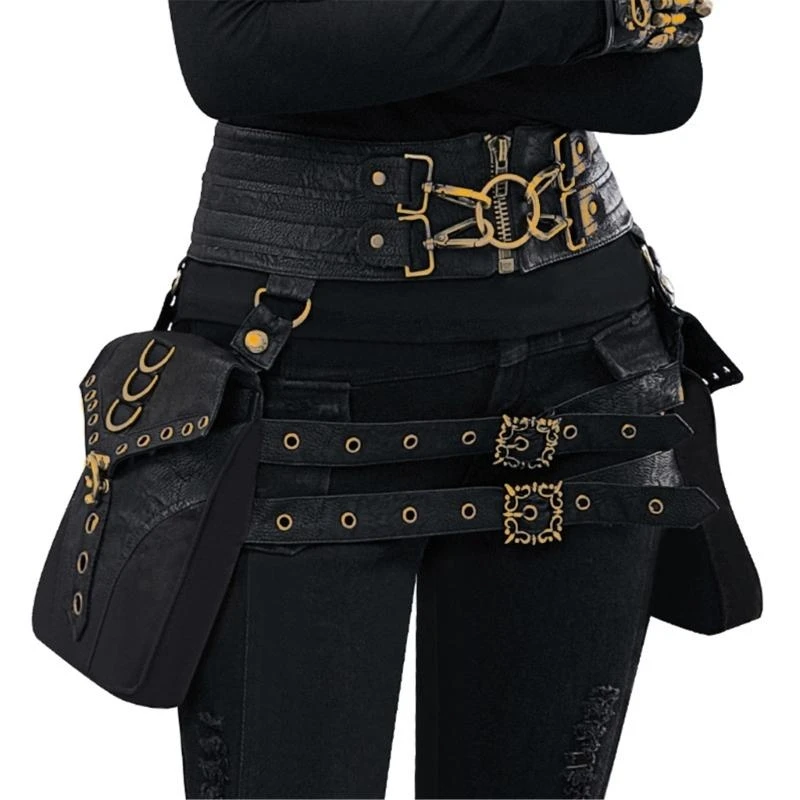 

Gothic Waist Bag Phone Pouches Fanny Pack Punk Belt Bag for Fashion
