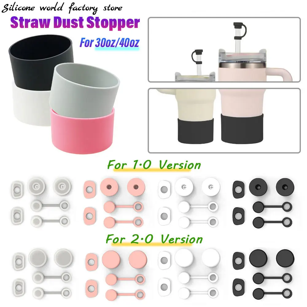 

Silicone World 6PCS/Set Silicone Spill Proof Stopper For Stanley Cup 1.0 2.0 Tumbler 40oz/30oz Straw Cap LeakStopper Accessories