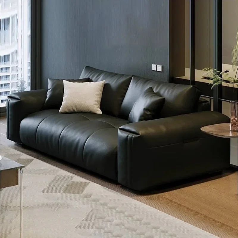 Sofa Italian minimalist first layer cowhide