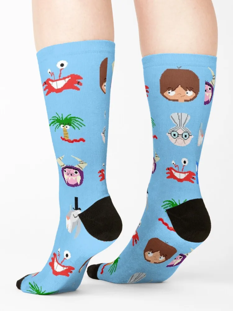 Fosters Home for Imaginary Friends - pixel pattern 2 Socks hiking happy Hiking boots Stockings man Socks For Women Men's