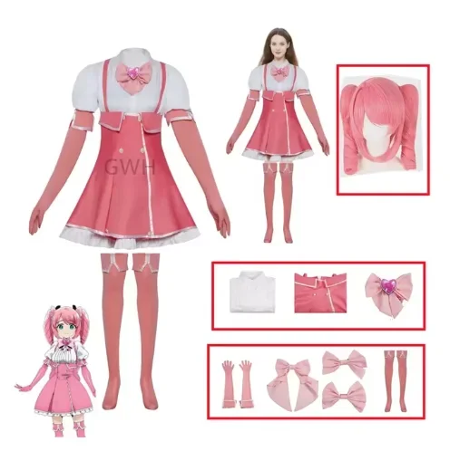 

Anime Gushing over Magical Girls Cos Hanabishi Haruka Cosplay Costume Wig for Women Girl Magia Magenta Cos Halloween Costumes