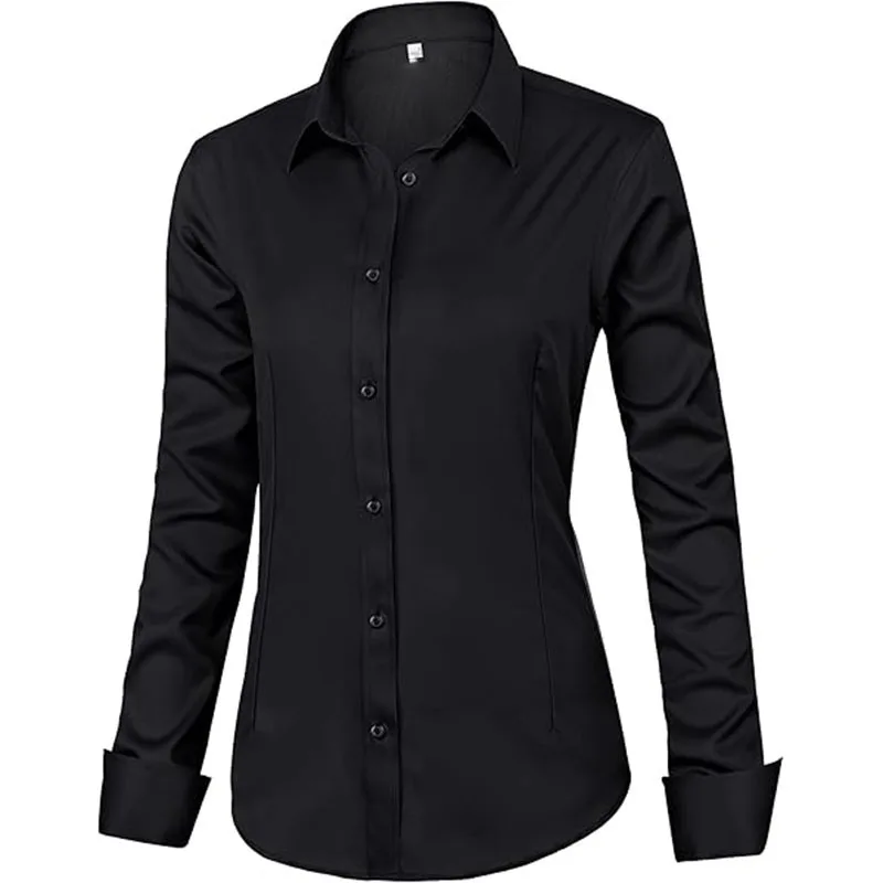 Damen Casual Blusen Business Langarmhemden