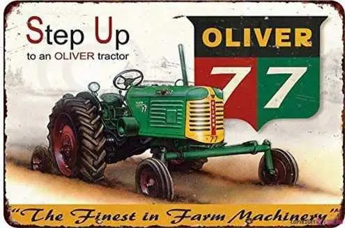 Great Vintage Metal Tin Sign Oliver 77 Tractor Farm Machineryes Signs Exterior Home Cave Garage bar Country Poster Club Wall Pla