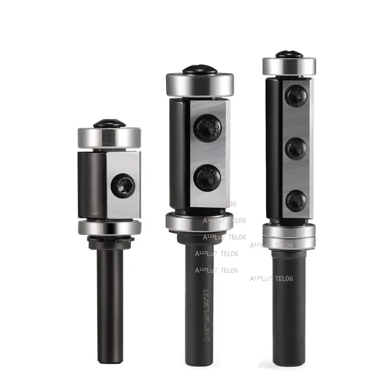 Indexable Bearing Trimmer Router Bit Double Detachable Blade CNC Woodworking Tool